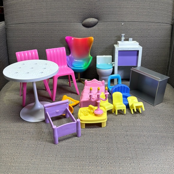 Barbie Other - Doll Colorful Kids Barbie Rainbow High Toy Furniture Accessories Set Lot